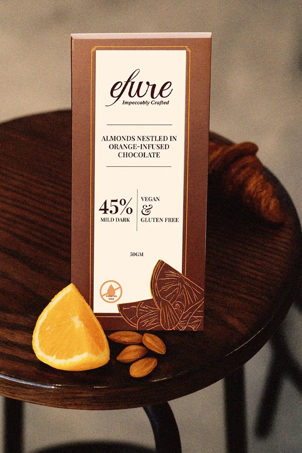 almond orange infused chocolate bar