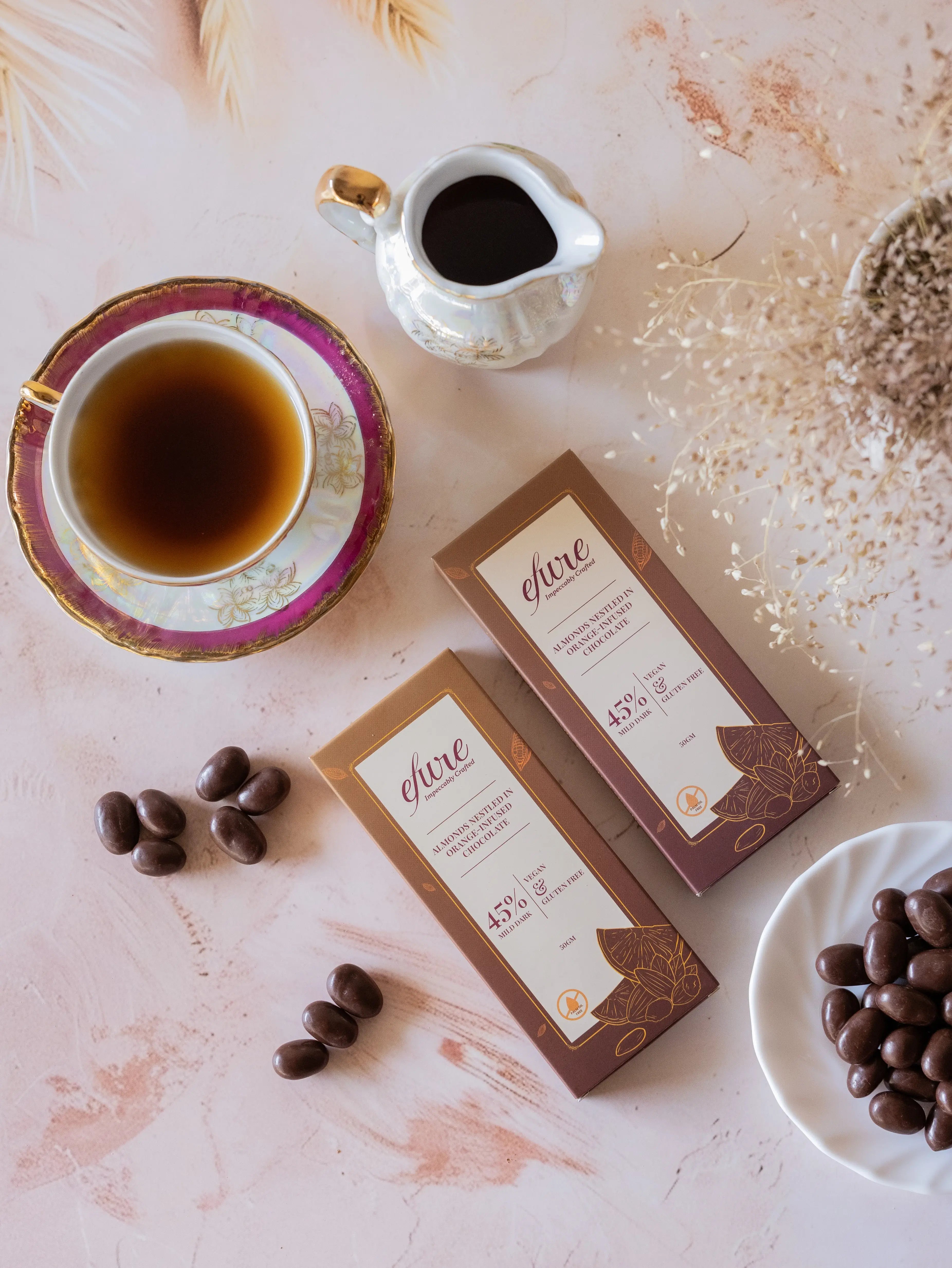 Almonds Nestled in Orange-Infused Chocolate