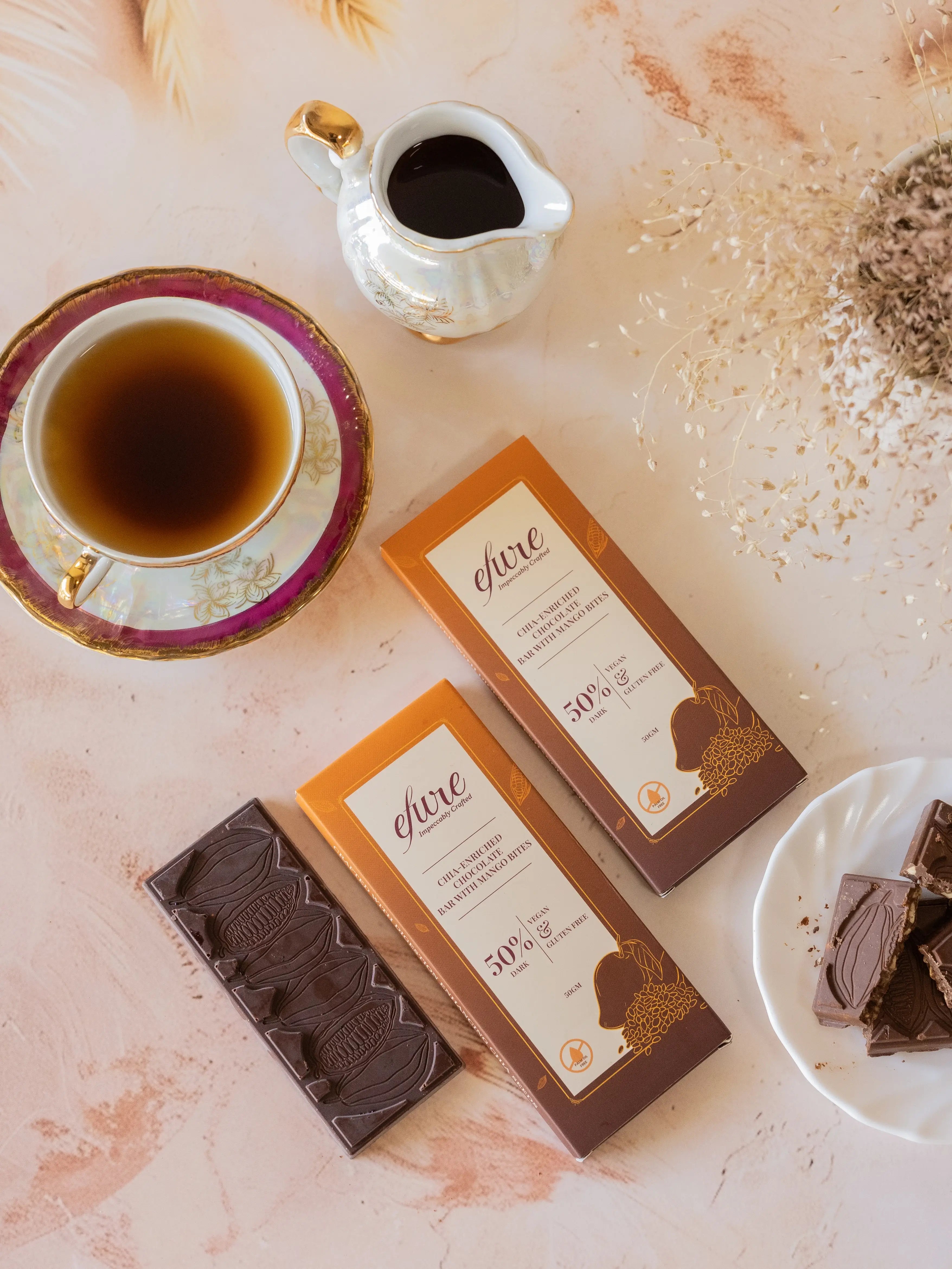 Chia-Enriched Chocolate Bar with Mango Bites