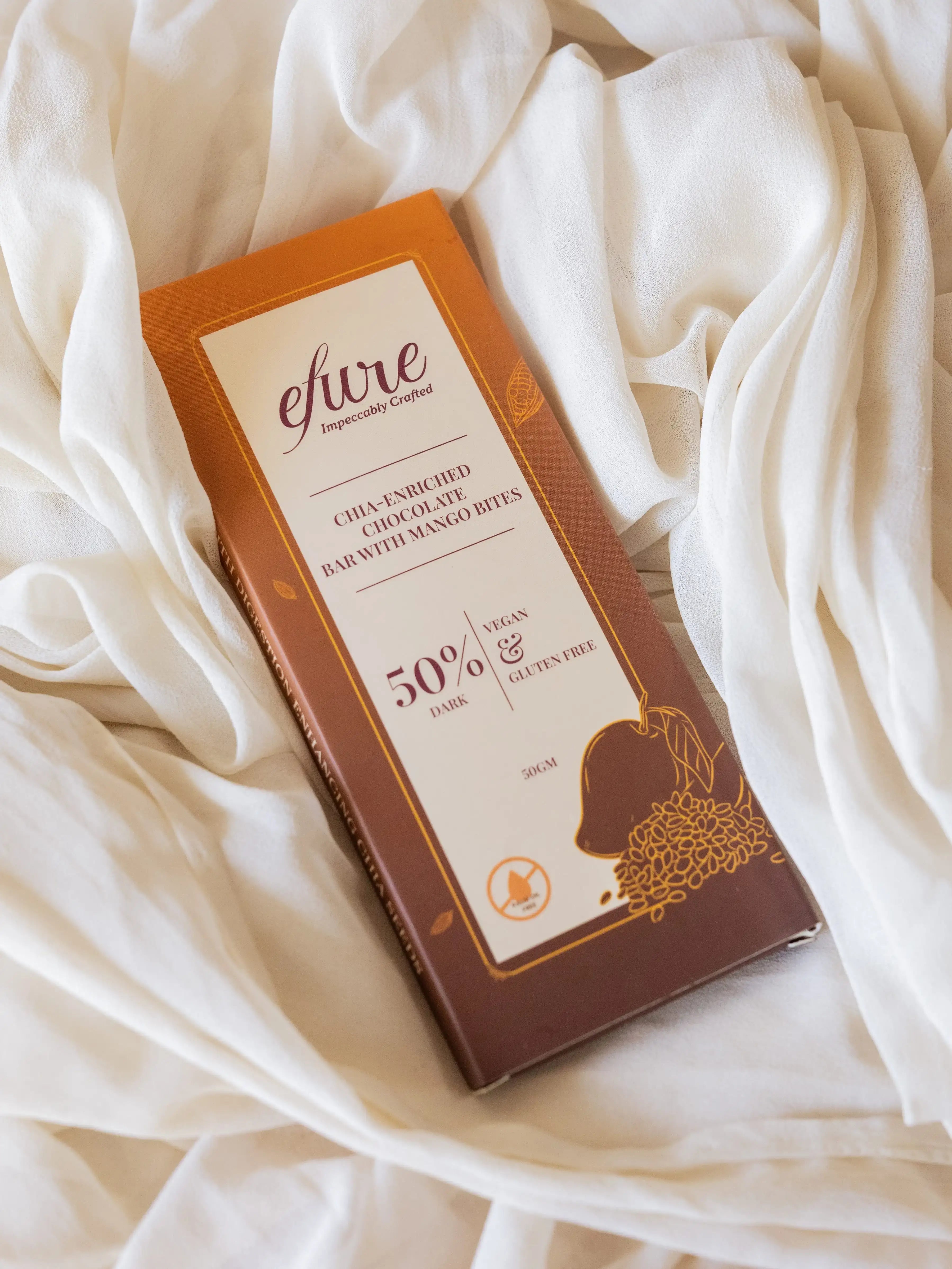 Chia-Enriched Chocolate Bar with Mango Bites