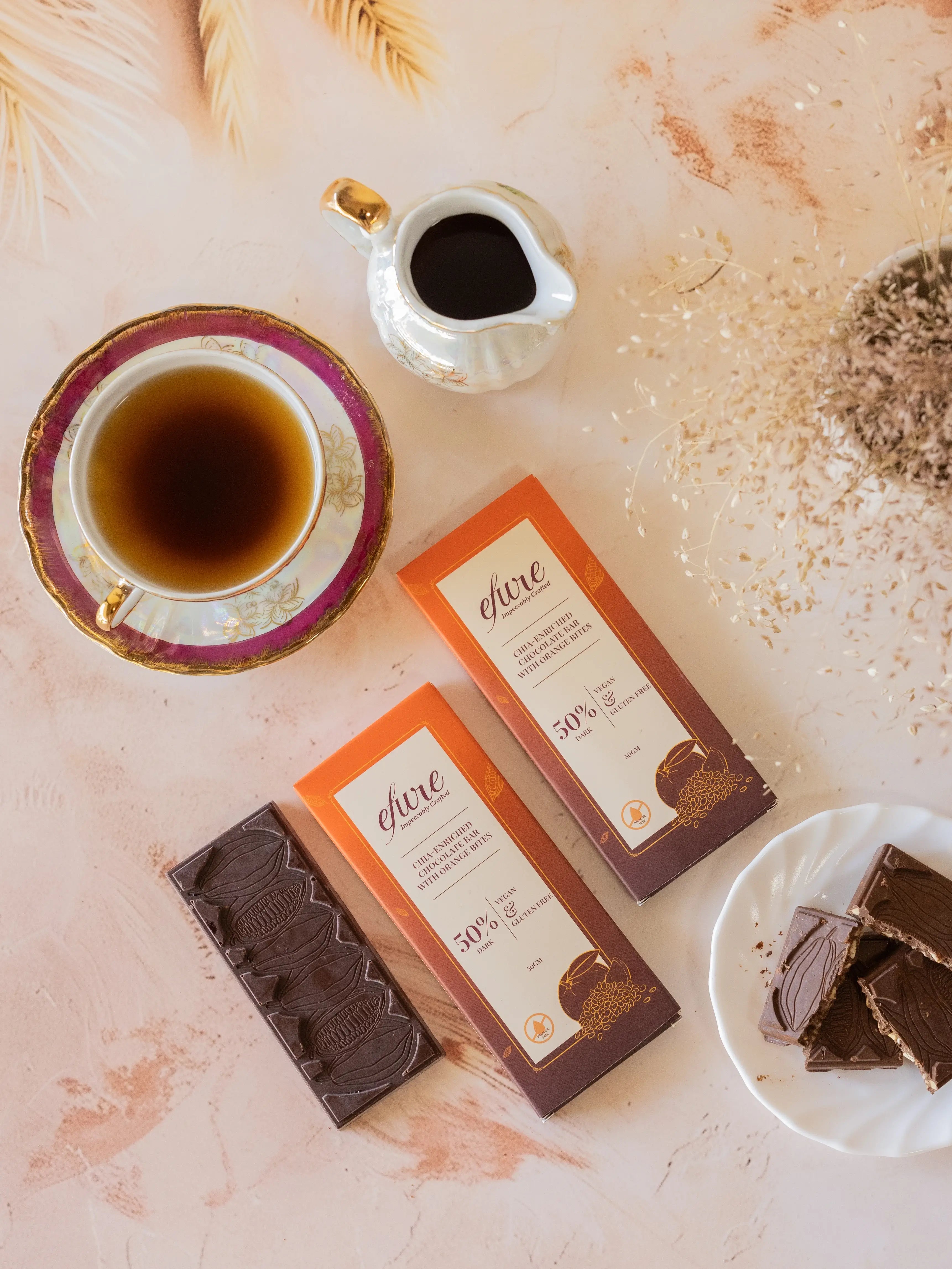 Chia-Enriched Chocolate Bar with Orange Bites