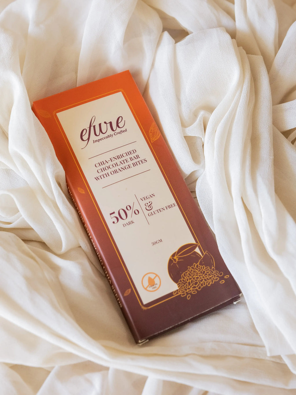 Chia-Enriched Chocolate Bar with Orange Bites